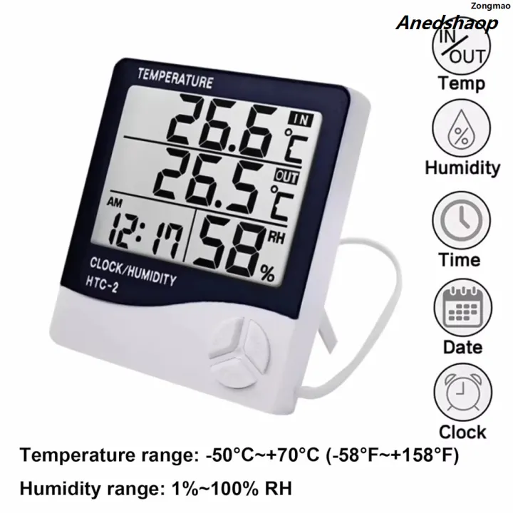 Zongmao%E3%80%902025%20Version%E3%80%91%203%20in%201%20Temperature%20Sensor%20Thermometer%20At%20Home%20Hygrometer%20Clock%203.7%20Luxury%20Inch%20Digital%20Wire%20Indoor%20Moisture%20Meter%20Tools%20Wether%20Station%20-%20Image%202