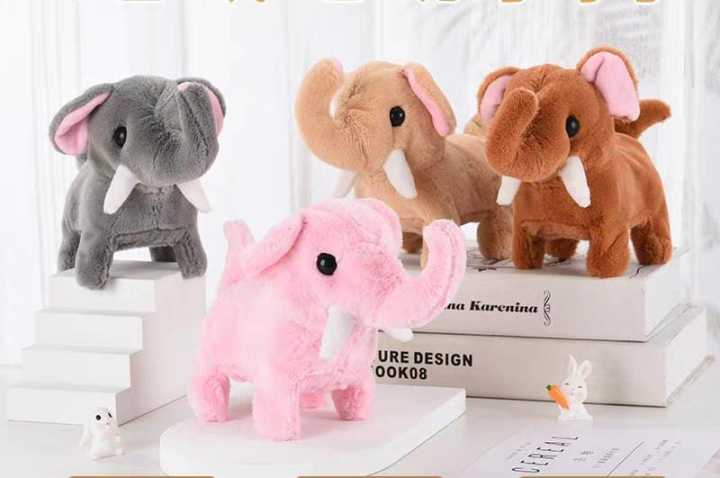 Electric Plush Toy Walking Sounding Moving Velvet Cartoon Elephant Toy For Boys Girls Electronic Pets