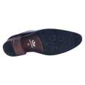 Brown  Leather Lace Up Wood Design Black Horse Formal Shoes For Men. 
