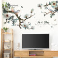 Ink Wash Flower Tree Wall Stickers For Living Room Bedroom Home Background Wall Decor Self-adhesive Vinyl Sticker Wallpaper. 