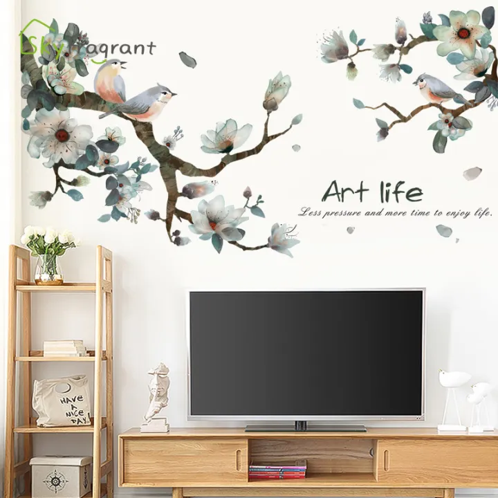 Ink%20Wash%20Flower%20Tree%20Wall%20Stickers%20For%20Living%20Room%20Bedroom%20Home%20Background%20Wall%20Decor%20Self-adhesive%20Vinyl%20Sticker%20Wallpaper%20-%20Image%204