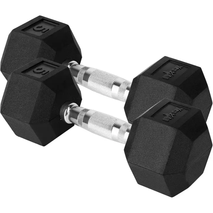Rubx%205%20Kg%20Rubber%20Hex%20Dumbbell%20Set%20(%202%20pieces%20)%20-%20Home%20Gym%20Equipment%20%7C%20Rubber%20Coated%20Silver%20Chrome%20Cast%20Handle%20Dumbbell%20-%205KG%20-%201%20Pair%20-%20Image%203