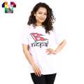 White Round Neck Half Sleeve Nepal Flag Printed T-Shirt For Women. 