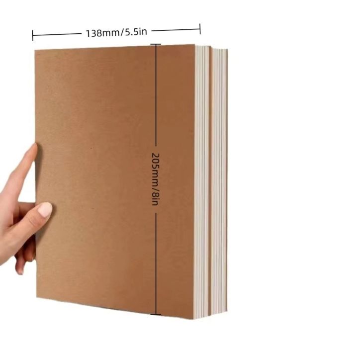 Thickened A5 Kraft Paper Notebook Thick Paper Grid Square Line Notebook ...