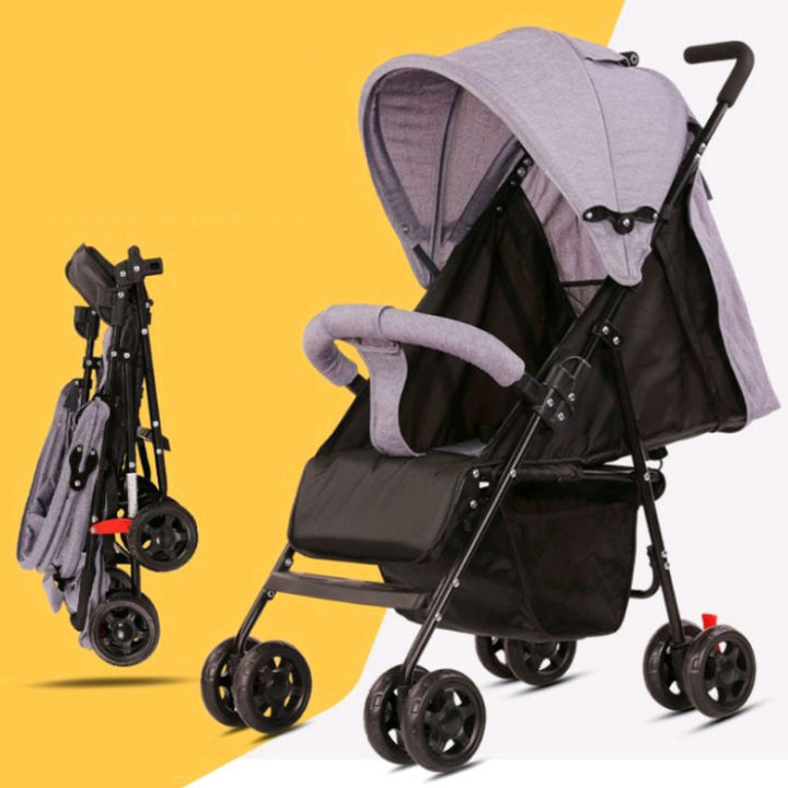 Baby Stroller Foldable Portable Stroller Push Chair Baby Travel Trolley Baby Stroller Comfortable Seating Newborn Baby Multi Function Baby Travel System