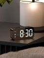 Digital Alarm Clock LED Display Portable Electronic Clocks 12/24H Dual Alarms (Black) Table Clock Button Snooze Function || powered by Battery / Electricity ||. 
