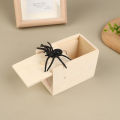 Wooden Prank Trick Practical Joke Home Office Scare Toy Box Gag Spider Kid Parents Friend Funny Play Joke Gift Surprising Box. 