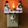 Trendy Flickering Snoopy Campfire Nightlight LED Cute Santa Claus Halloween Night Lights Twinkling Room Decor. 