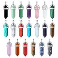 20Pcs Healing Crystal Pendant Charms Jewelry Making Natural Gemstone Bulk Obsidian Rose Quartz Carnelian. 