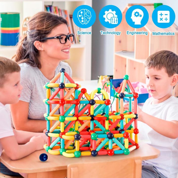 90PCS%20Magnetic%20Building%20Block%20Toys%20for%20Kids,%20Educational%20Magnetic%20Sticks%20and%20Balls,%20Learning%20Toys%20-%20Image%204