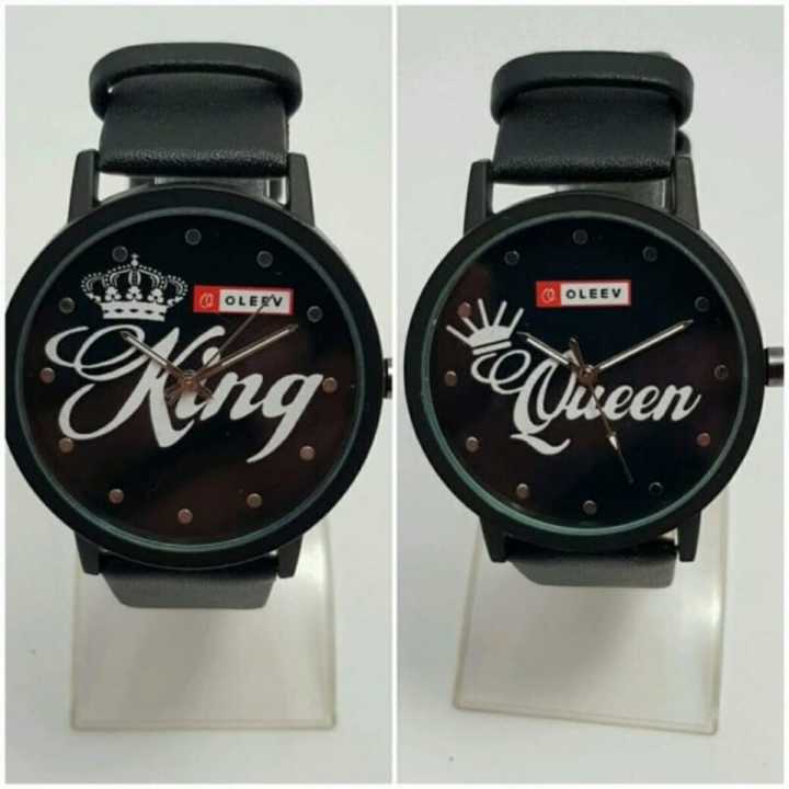 Oleev Black King/Queen Couple Watches For Him/Her