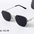 Elegant Men's Classic  Silver Frame Sunglasses with Black Lens - Hi-Quality Fashion Eyewear. 