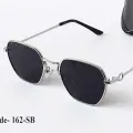 Elegant Men's Classic  Silver Frame Sunglasses with Black Lens - Hi-Quality Fashion Eyewear. 
