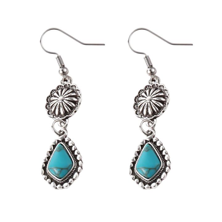 CARAT Bohemian Accessories Bohemian Style Flower Stone Earrings