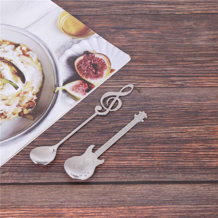 FORIDE%20Coffee%20Spoons,18%20Pack%20Cute%20Teaspoons%20Stainless%20Steel%20Staff%20Musical%20Notation%20Shaped%20(9%20Music%20Note%20+9%20Guitar)%20-%20Image%206