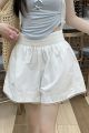 Elastic Waist Lace Shorts for Women Summer New High Waist Slimming Wide Leg Pants Korean Style Casual Skirt Pants. 