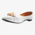 Light Grey Color Chain Design Close Shoes For Women. 