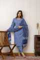 Fabdale Women’s Pure Cotton Printed Kurta Pant with Dupatta Set | Green Floral Ethnic Wear (DVST-017). 