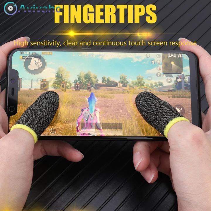 2pcs Finger Sleeves Game Controller Finger Cover Sweat Proof Non-Scratch Sensitive Touch Screen Gaming Finger Thumb Sleeve Glove