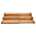 Kitchen Cabinet Organizer- Bamboo 3-Layer Adjustable Spice Rack. 