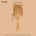 Sutuiying 1PC Cute Animal-Ear Air Cushion Hairbrush - Natural Bamboo Wide-Tooth Portable Comb (Massage + Anti-Static) with Adorable Dual-Ear Design. 