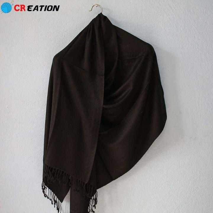 Black%20Shawl%20Silk%20Woolen%20Wrap%20Scarf%20Fashionable%20And%20Stylish%20-%20Image%202