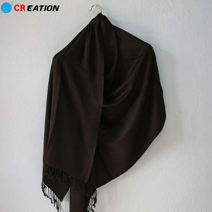 Black%20Shawl%20Silk%20Woolen%20Wrap%20Scarf%20Fashionable%20And%20Stylish%20-%20Image%202
