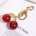 Exquisite Crystal Cherry Keychain Red Fruit Cherry Keyring Women Handbag Backpack Pendant Fashion Bag Ornament TAOPA. 