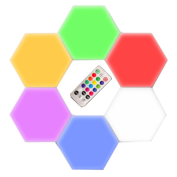 RGB%20Hexagon%20Wall%20Lights%20with%20Remote,%20Smart%20Hexagonal%20Wall%20Panels-2%20Packs%20-%20Image%203