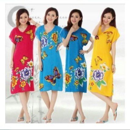 Maxy For Women - Maxi Night Dress - Rayon Maxi Nighty Full Length - Indonesian Batik Ariana Maxy - Makes You Feel Cool In Hot Weather