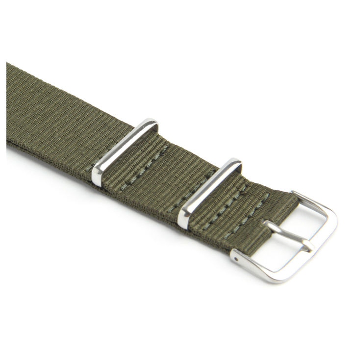 Watch%20Strap%20Band%20Nylon%20Canvas%20Divers%20G10%20Mens%20Colour:%20Green%20Width:18mm%20-%20Image%203