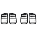 FORIDE 2X Glossy Black Front Hood Kidney Grille Grill Dual Line for E39 5-Series 525 528 1995-2004 51137005837 51137005838. 
