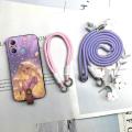 Graffiti Silicone Phone Case For Itel A58 Crossbody TPU Anti-knock Cartoon Diagonal Anti-dust Waterproof Lanyard Cute. 