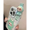 Zhusuowang IUQXU Labubu 3d Doll Zimomo Phone Case Phone14 Suitable For Iphone 1New style 6 Mokoko Silicone Transparent Protective Case Girlfriend Gifts. 