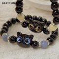 DISICHEN Portable Cute Big Eye Cat Luminous Bracelets For Women Cartoon Animal Pendant Beaded Hand Chain Friendship Couple Bracelet Jewelry Gift. 
