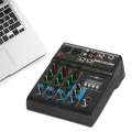 Console Mixer Small Mixer 4-Way USB with Sound Card Special Effects Bluetooth US Plug. 