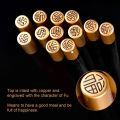 5 Pair Elegant Wooden Portable Chopsticks Paint Free Wax Free Wooden Chopstick Smooth Copper Inlaid Head Dining Chopsticks Hotel. 