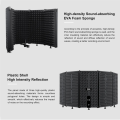 Microphone Wind Screen Foldable Studio Recording Microphone Isolation Shield Mic Noise Reduction Wind Screen (5 Panel ,P75). 
