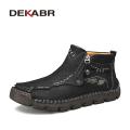 DEKABR New Comfortable Autumn Winter Plush Ankle Boots Casual Mens Shoes Warm Plush Hight Quality Hide Plus Size 48. 