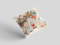 Bird & Floral Printed Cushion with Filling – Set of 4. 