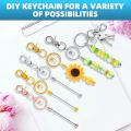 20pcs Beadable Keychains Bars,Diy Multicolor Blank Beadable Keychains-Keychain Bars for Beaded Keychain Making Kit. 