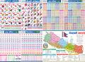 Makalu Chart Combo alphabet, numbers, multiplication table and map. 