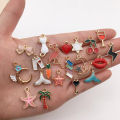 Animal Flower Mixed Enamel Charms Pendants DIY Bracelet Jewelry Making Craft MNP. 