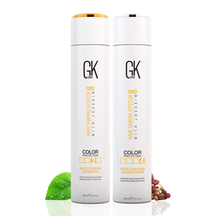 GK Hair Moisturizing Shampoo and Conditioner  300ml X 2  For Normal to Dry Frizzy Hair  Best Colour Protection  Global Keratin