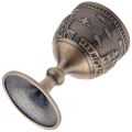 4X Classical Metal Wine Cup Handmade Small Goblet Household Copper Wine Glass Carving Pattern. 