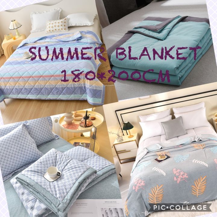 Blanket Quilt Summer Blanket Comforter 180*200 CM Cotton or Fleece AC Air Conditioning Blanket Baby Children Kids Quilt Extra Soft Super Thin Light Weight Ideal for Hot Warm Weather Cooling Breathable Cute Design Machine Washable Colorful Plain Colors