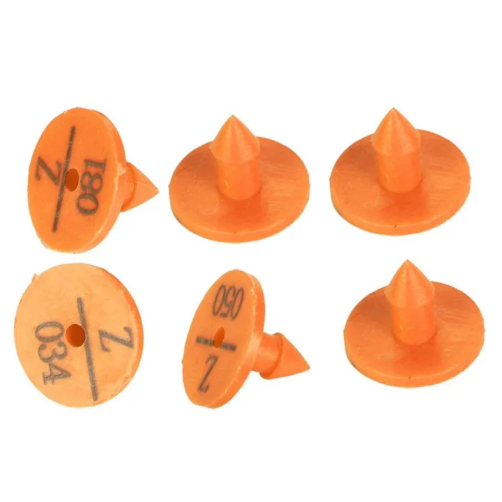 100Pcs%20Plastic%20Animal%20Livestock%20Ear%20Tag%20for%20Rabbit%20Fox%20Dog%20(Orange)%20-%20Image%203