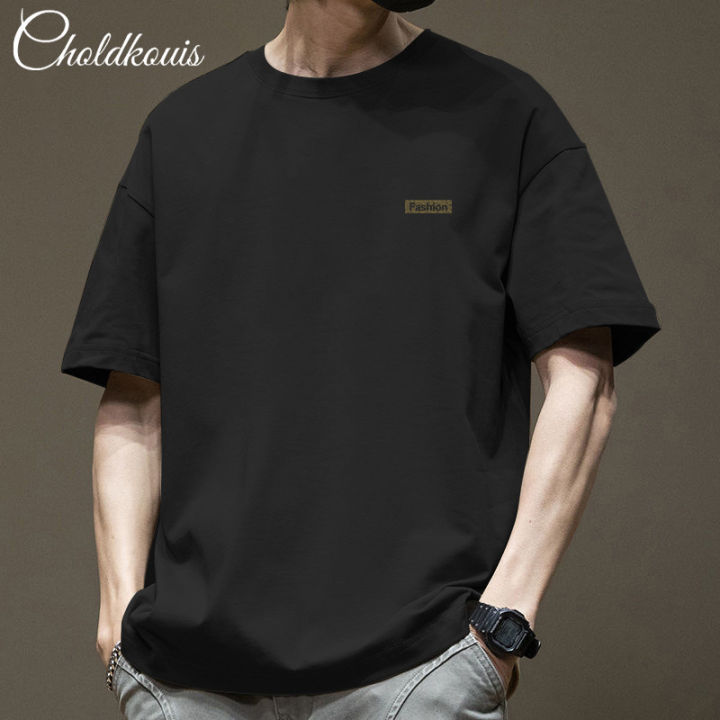 American%20heavy%20cotton%20short-sleeved%20T-shirt%20men's%20loose%20top%20shirt%20sympathetic%20boys%20crew%20neck%20New%20Year%20print%20pattern%20fashionable%20-%20Image%203