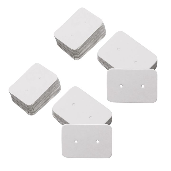 100PCS Small Blank Kraft Paper Ear Studs Earring Display Cards Price Label Tag Jewelry Cards Holder, 3.5 x 2.5cm (White)