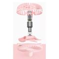 FORIDE Handheld Electric Fan 3-Speed Variable Speed Mini Portable Rechargeable Desktop Night Light Silent Fan, With Battery-D. 